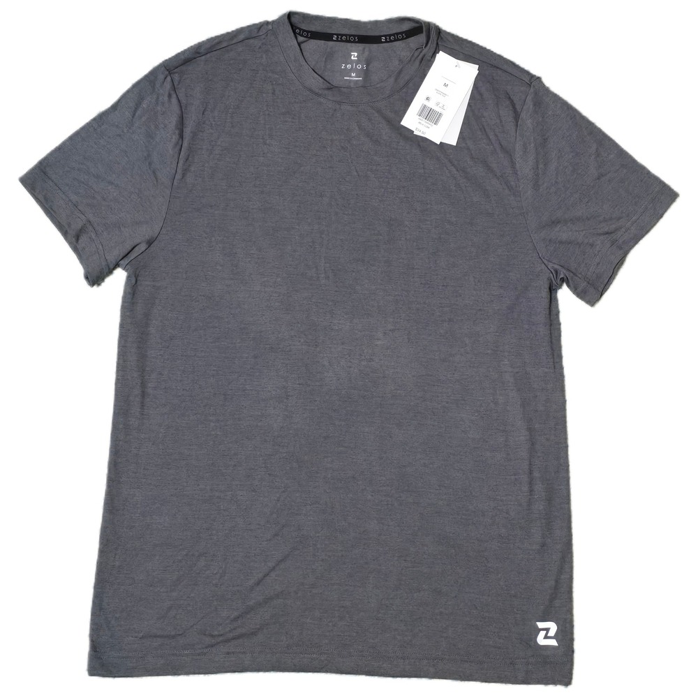 Zelos Men Gray Short Sleeve Crew Neck T-Shirt Athletic Casual Size M‎ NWT (G)
